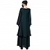Duel layered Designer abaya with sequence work- Bottle Green Duel layered Designer abaya with sequence work- Bottle Green